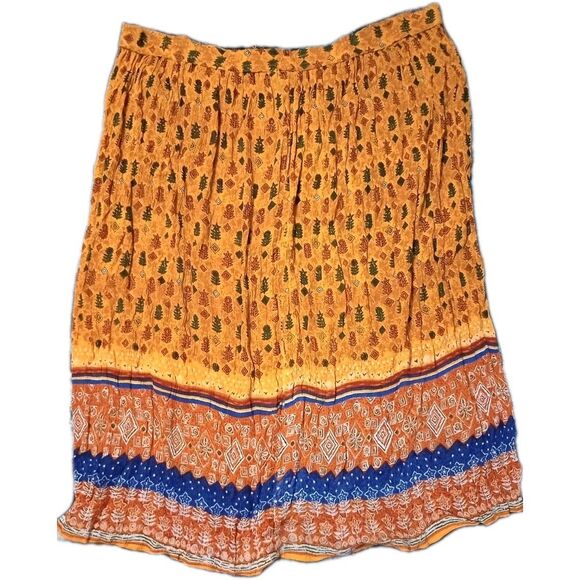 Exclusive By Whispers Maxi Skirt Sz M Button Front Tribal Boho Aztec Hippie - Picture 5 of 7